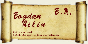 Bogdan Milin vizit kartica